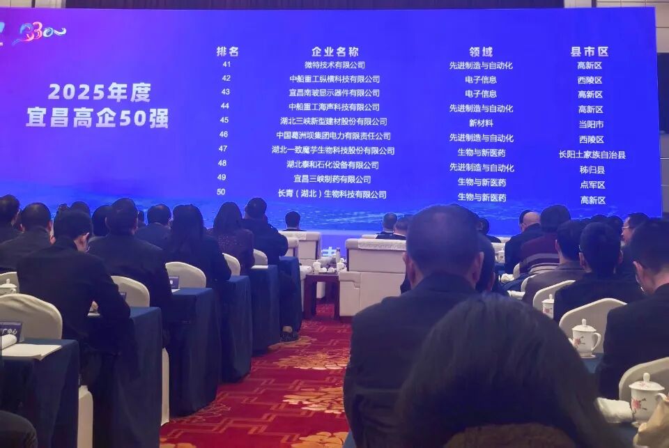 喜報(bào)！微特再入選2025年度宜昌市高新技術(shù)企業(yè)50強(qiáng)榜單！